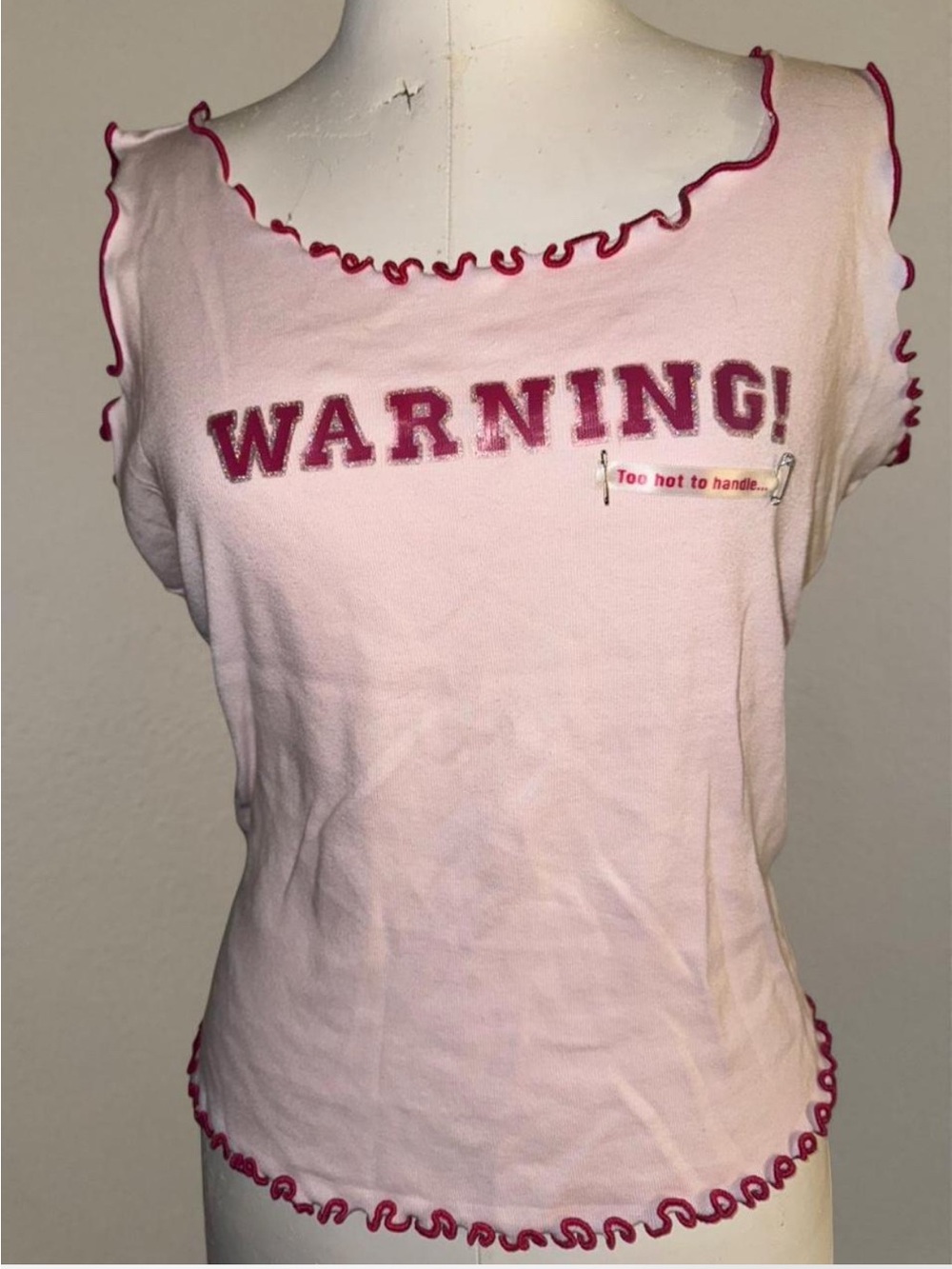 Rare Y2k Warning! too hot to handle baby tee